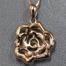 画像5: K18PGダイヤモンドペンダント フラワーモチーフ D0.25 4.7g AJ付45cm (5)