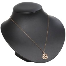 画像7: K18PGダイヤモンドペンダント フラワーモチーフ D0.25 4.7g AJ付45cm (7)