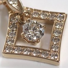 画像4: マリージュノ K18PGダイヤモンドペンダント D0.317 D0.24 3.7g AJ付44cm 鑑定書 (4)