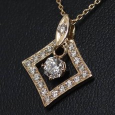 画像7: マリージュノ K18PGダイヤモンドペンダント D0.317 D0.24 3.7g AJ付44cm 鑑定書 (7)