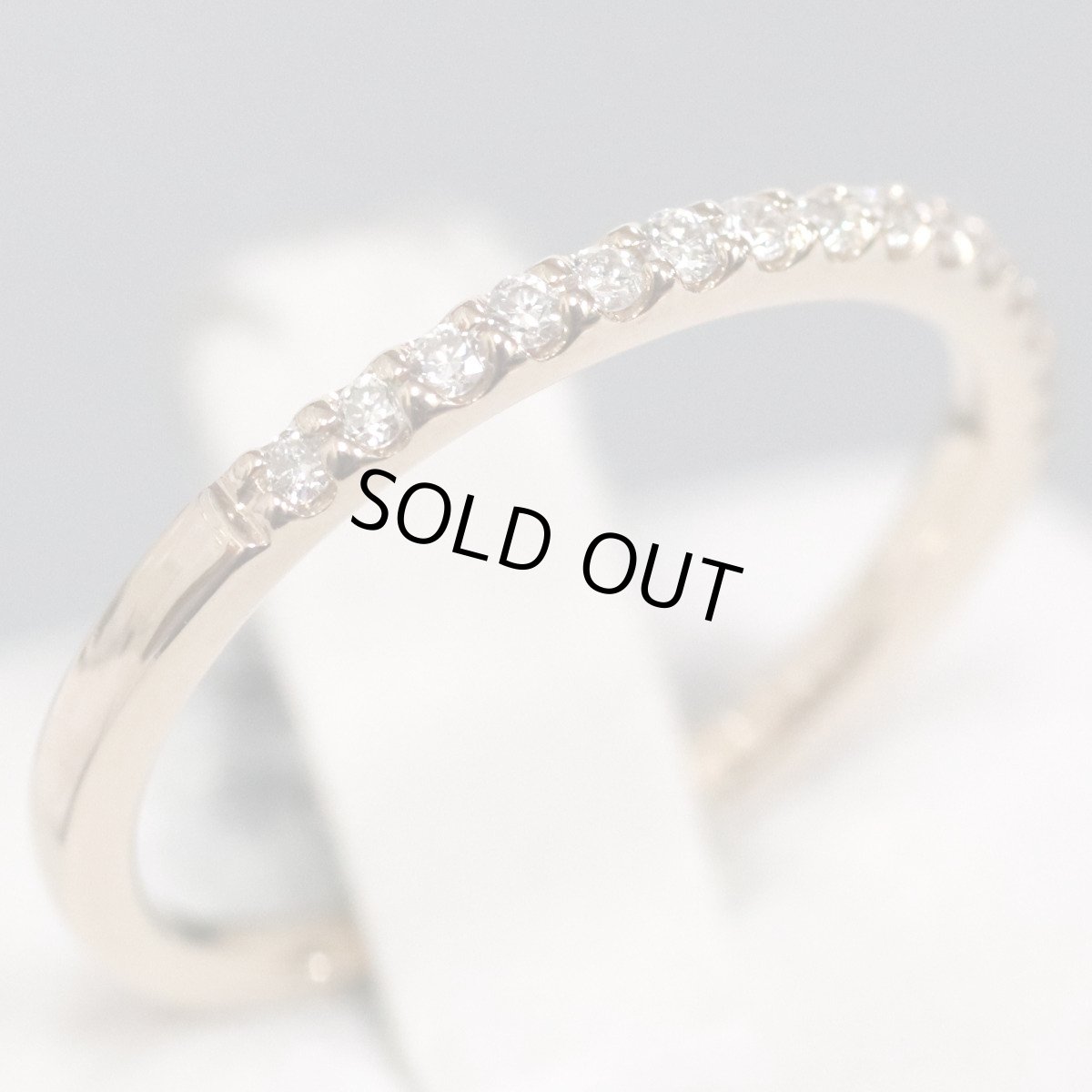 画像1: ヨンドシー K18PGダイヤモンドリング ハーフエタニティ 1.4g #8 (1)