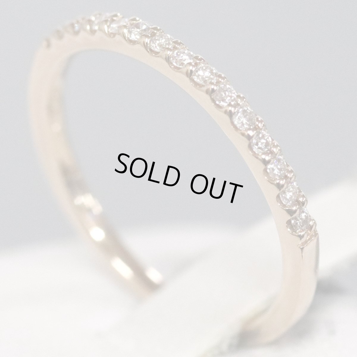 画像2: ヨンドシー K18PGダイヤモンドリング ハーフエタニティ 1.4g #8 (2)