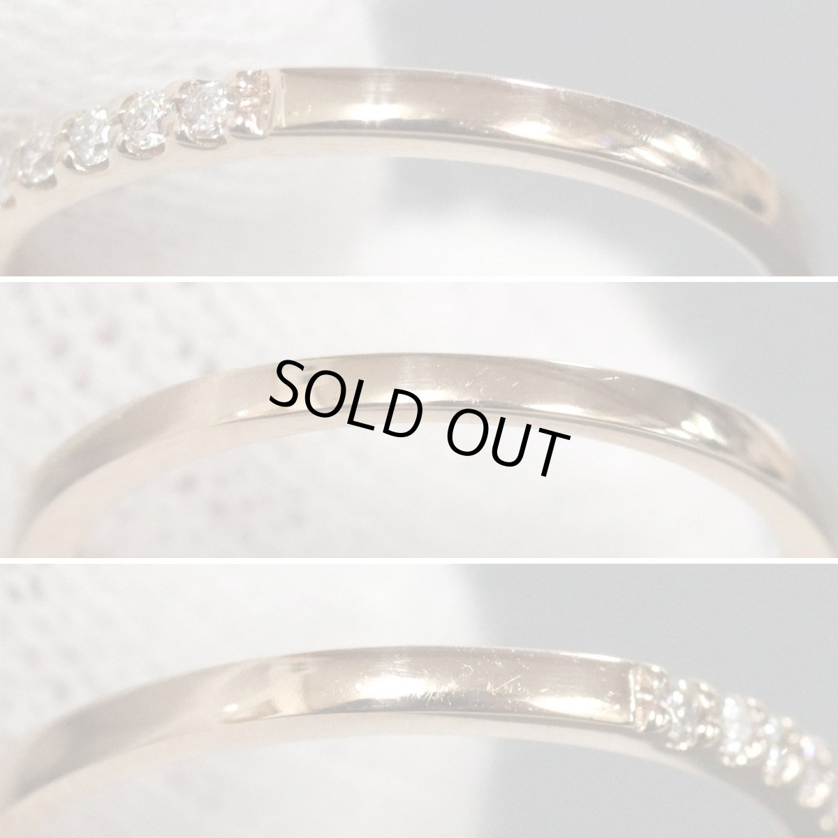 画像5: ヨンドシー K18PGダイヤモンドリング ハーフエタニティ 1.4g #8 (5)