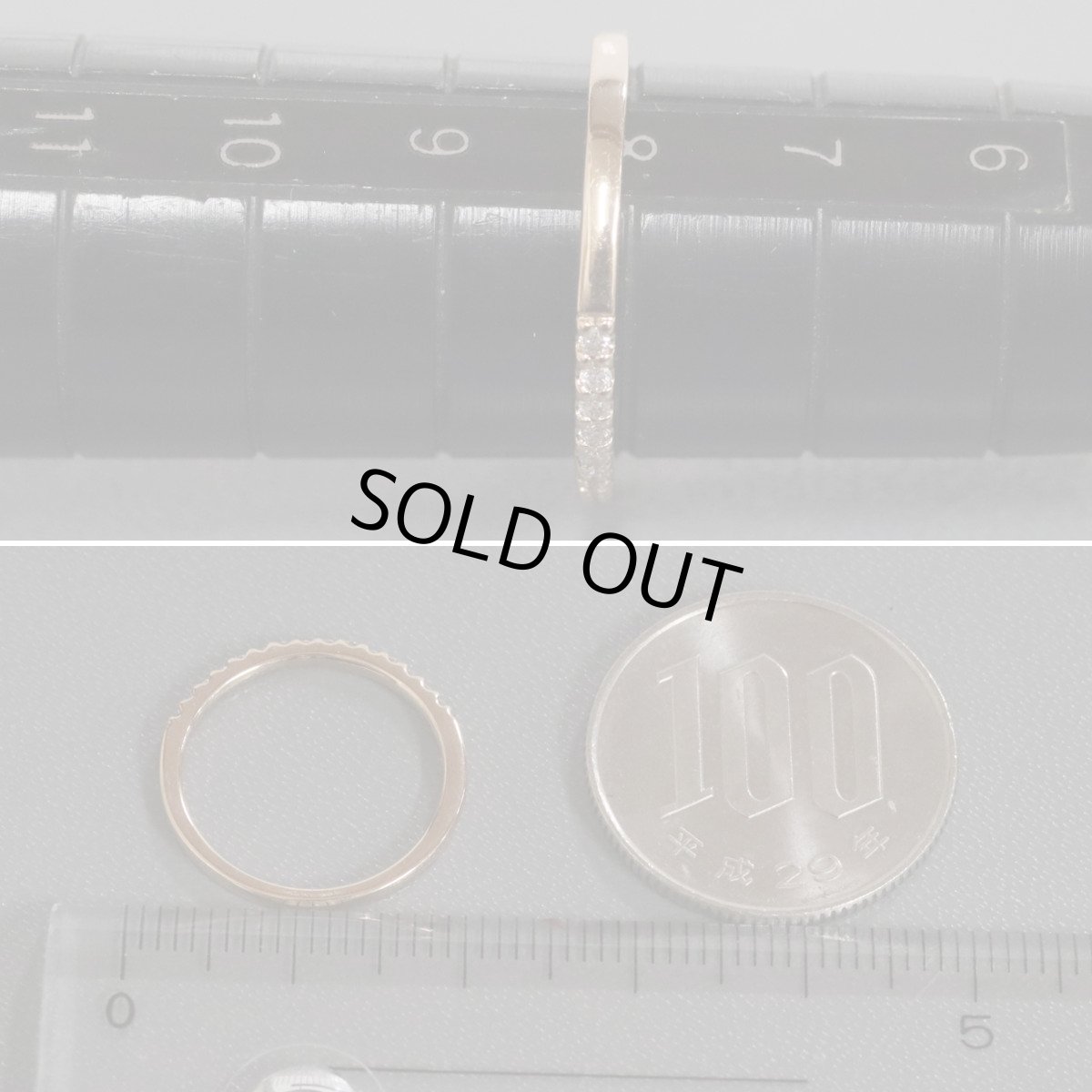 画像7: ヨンドシー K18PGダイヤモンドリング ハーフエタニティ 1.4g #8 (7)