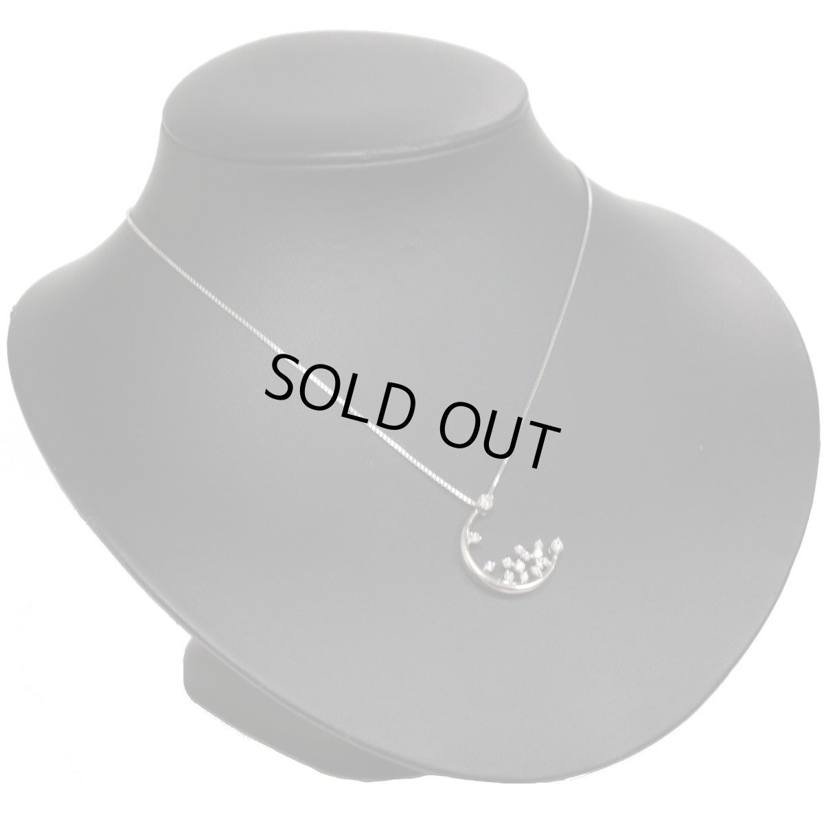 画像5: 星の砂 Pt850/900ダイヤモンドネックレス 三日月モチーフ D0.59 8.9g 40cm 内外箱 (5)