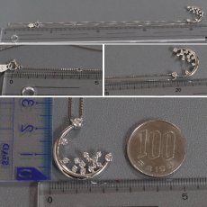 画像7: 星の砂 Pt850/900ダイヤモンドネックレス 三日月モチーフ D0.59 8.9g 40cm 内外箱 (7)