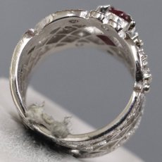 画像5: Pt900ダイヤモンド非加熱ピジョンブラッドルビーリング R0.66 D0.24 12.7g #10 AIGS鑑別書 (5)