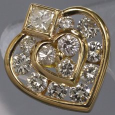 画像5: K18ダイヤモンドピアス ハートモチーフ D1.40×2 キャッチ込み6.9g (5)