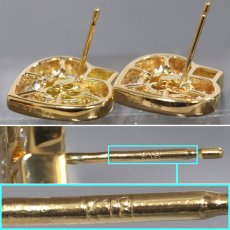 画像8: K18ダイヤモンドピアス ハートモチーフ D1.40×2 キャッチ込み6.9g (8)
