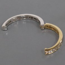 画像3: K18YG/WGダイヤモンドイヤリング D1.02 ×2 7.2g ピアリング ゴールド プリンセスカット テーパー チャネルセッティング (3)