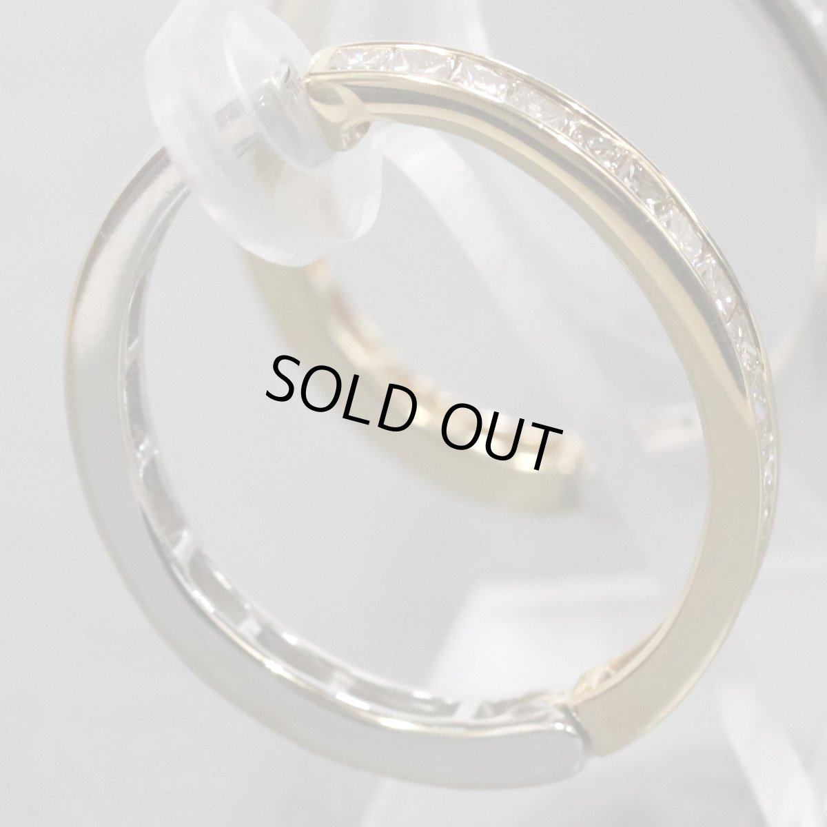 画像4: K18YG/WGダイヤモンドイヤリング D1.02 ×2 7.2g ピアリング (4)