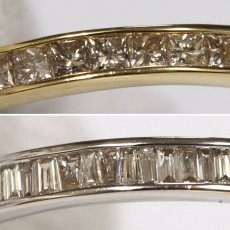 画像5: K18YG/WGダイヤモンドイヤリング D1.02 ×2 7.2g ピアリング ゴールド プリンセスカット テーパー チャネルセッティング (5)