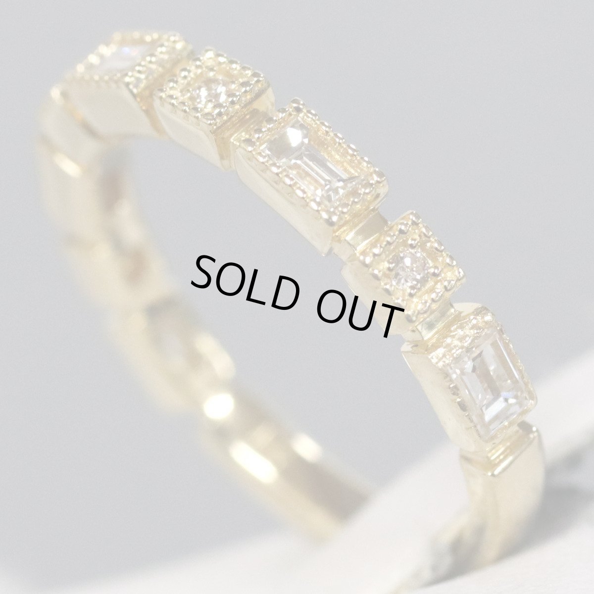 画像2: K18ダイヤモンドリング D0.30 2.9g #9 (2)