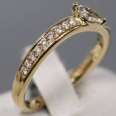 画像2: K18ダイヤモンドリング D0.197 D0.18 3.8g #12.5 ソーティング (2)