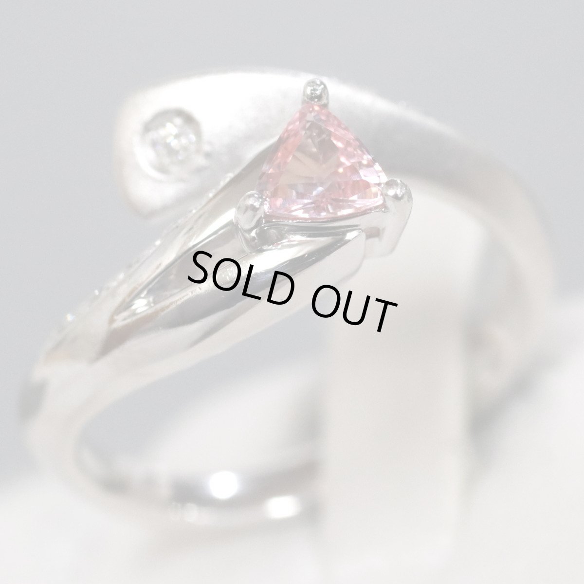 画像1: Pt900ピンクサファイアダイヤモンドリング PS0.337 D0.10 6.8g #11 ソーティング (1)