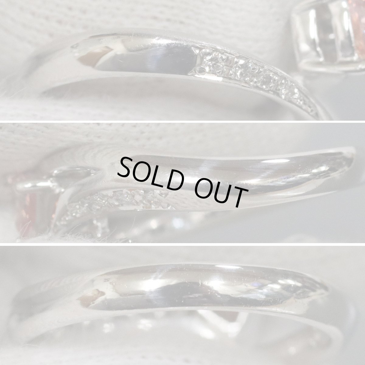 画像6: Pt900ピンクサファイアダイヤモンドリング PS0.337 D0.10 6.8g #11 ソーティング (6)