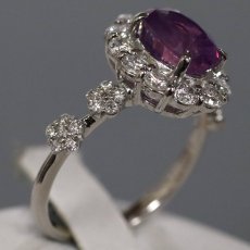 画像3: Pt900非加熱パープルサファイアダイヤモンドリング S2.179 D0.80 5.0g #11 GIA鑑別書 ソーティング (3)