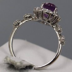 画像5: Pt900非加熱パープルサファイアダイヤモンドリング S2.179 D0.80 5.0g #11 GIA鑑別書 ソーティング (5)