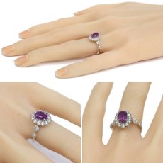 画像9: Pt900非加熱パープルサファイアダイヤモンドリング S2.179 D0.80 5.0g #11 GIA鑑別書 ソーティング (9)