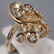 画像1: K18PGダイヤモンドリング D0.75 6.0g #11 (1)