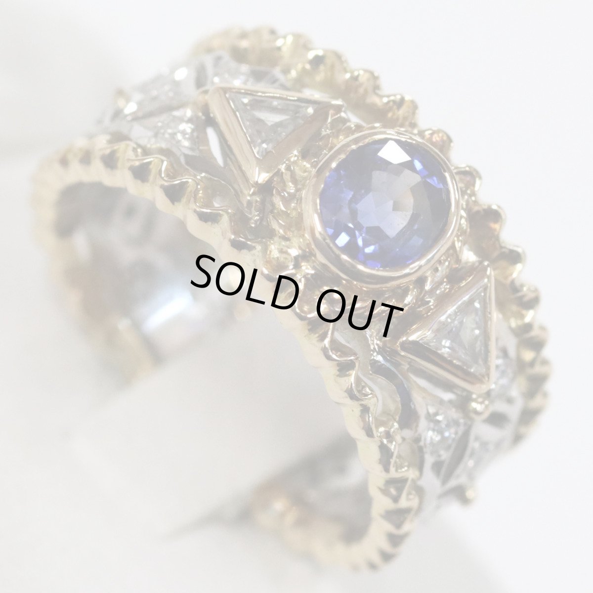 画像4: Pt900/K18サファイアダイヤモンドリング S0.69 D0.35 8.4g #10 (4)