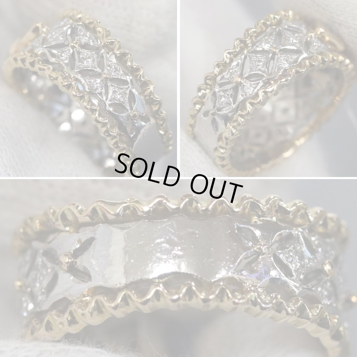 画像6: Pt900/K18サファイアダイヤモンドリング S0.69 D0.35 8.4g #10 (6)