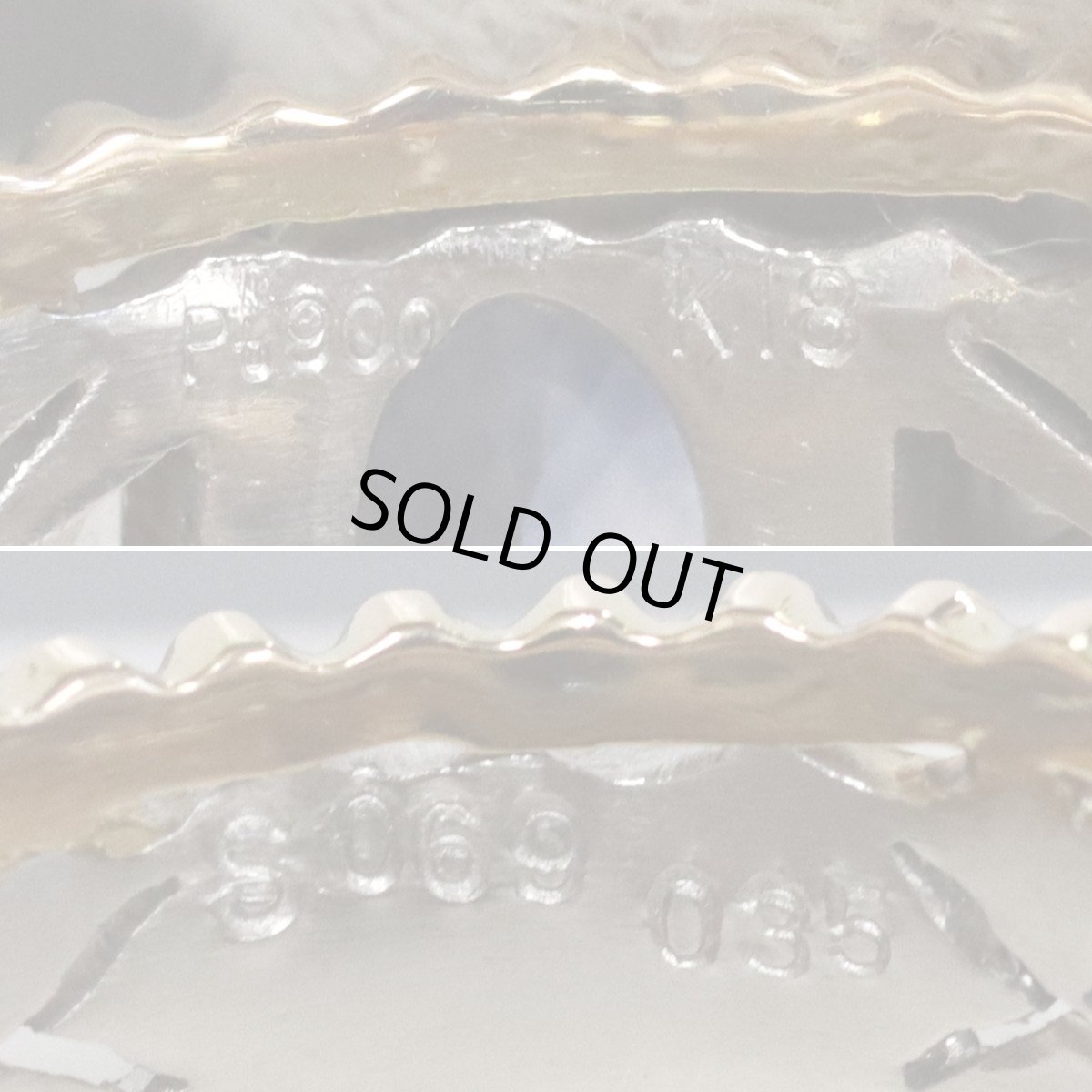 画像7: Pt900/K18サファイアダイヤモンドリング S0.69 D0.35 8.4g #10 (7)