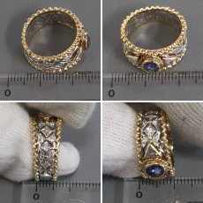 画像9: Pt900/K18サファイアダイヤモンドリング S0.69 D0.35 8.4g #10 (9)