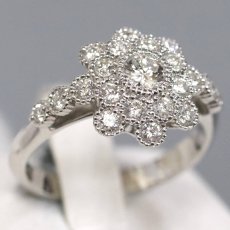 画像1: Pt950ダイヤモンドリング D0.20 D0.50 5.3g #11 鑑別カード (1)