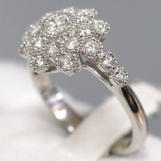 画像2: Pt950ダイヤモンドリング D0.20 D0.50 5.3g #11 鑑別カード (2)