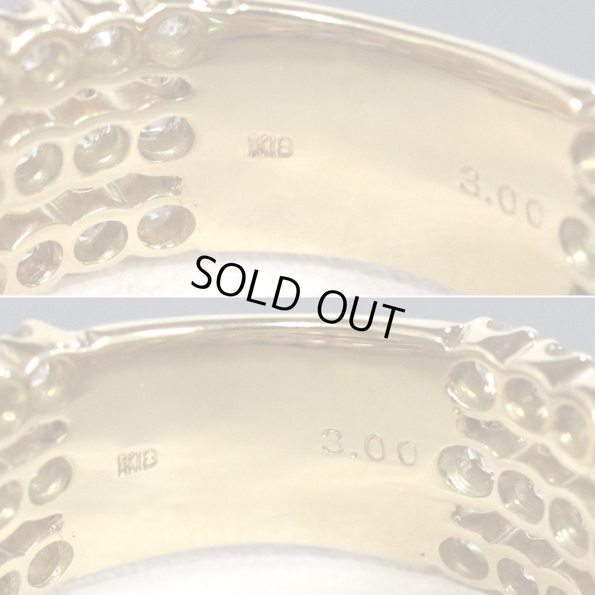 画像7: K18ダイヤモンドリング D3.00 5.2g #12 鑑別カード (7)