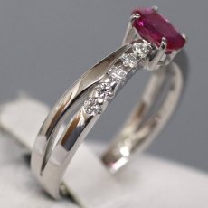 画像3: K18WGルビーダイヤモンドリング R0.57 D0.14 3.9g #10 鑑別カード (3)