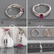 画像8: K18WGルビーダイヤモンドリング R0.57 D0.14 3.9g #10 鑑別カード (8)