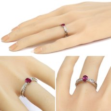 画像9: K18WGルビーダイヤモンドリング R0.57 D0.14 3.9g #10 鑑別カード (9)