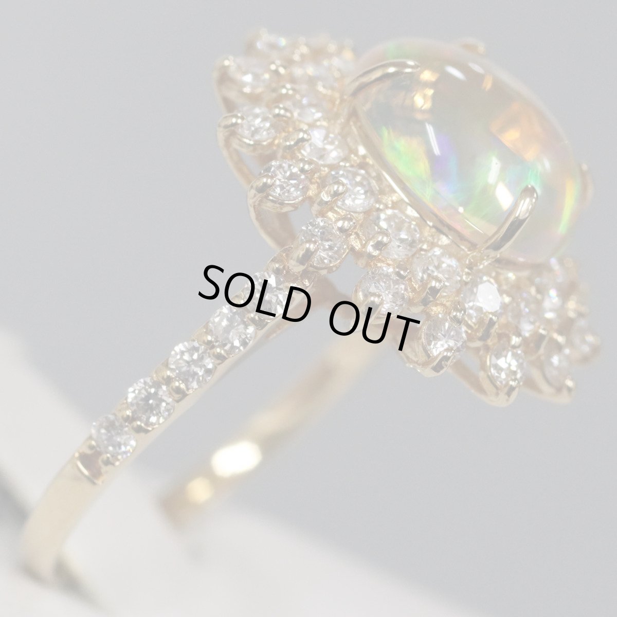 画像3: K18オパールダイヤモンドリング O1.63 D0.85 3.5g #12 鑑別カード (3)