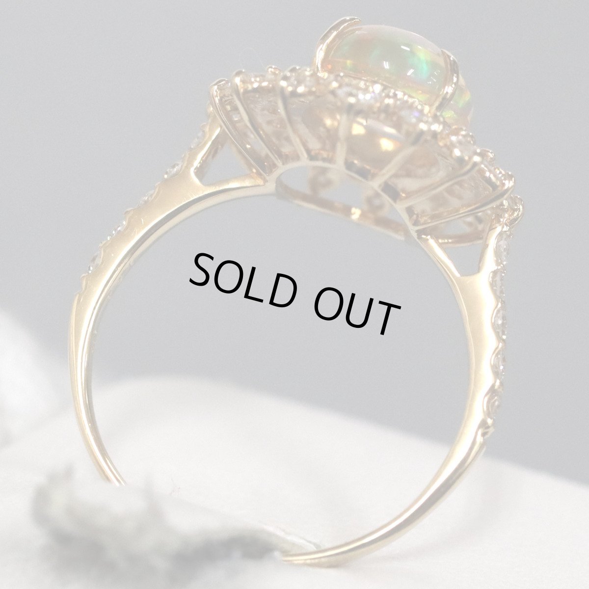 画像5: K18オパールダイヤモンドリング O1.63 D0.85 3.5g #12 鑑別カード (5)