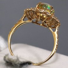 画像5: K18オパールダイヤモンドリング O1.63 D0.85 3.5g #12 鑑別カード (5)