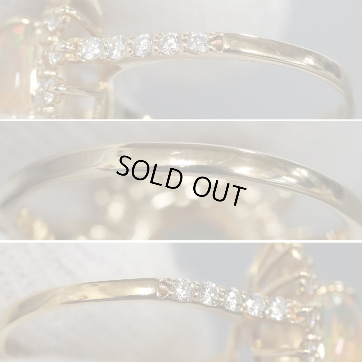 画像6: K18オパールダイヤモンドリング O1.63 D0.85 3.5g #12 鑑別カード (6)