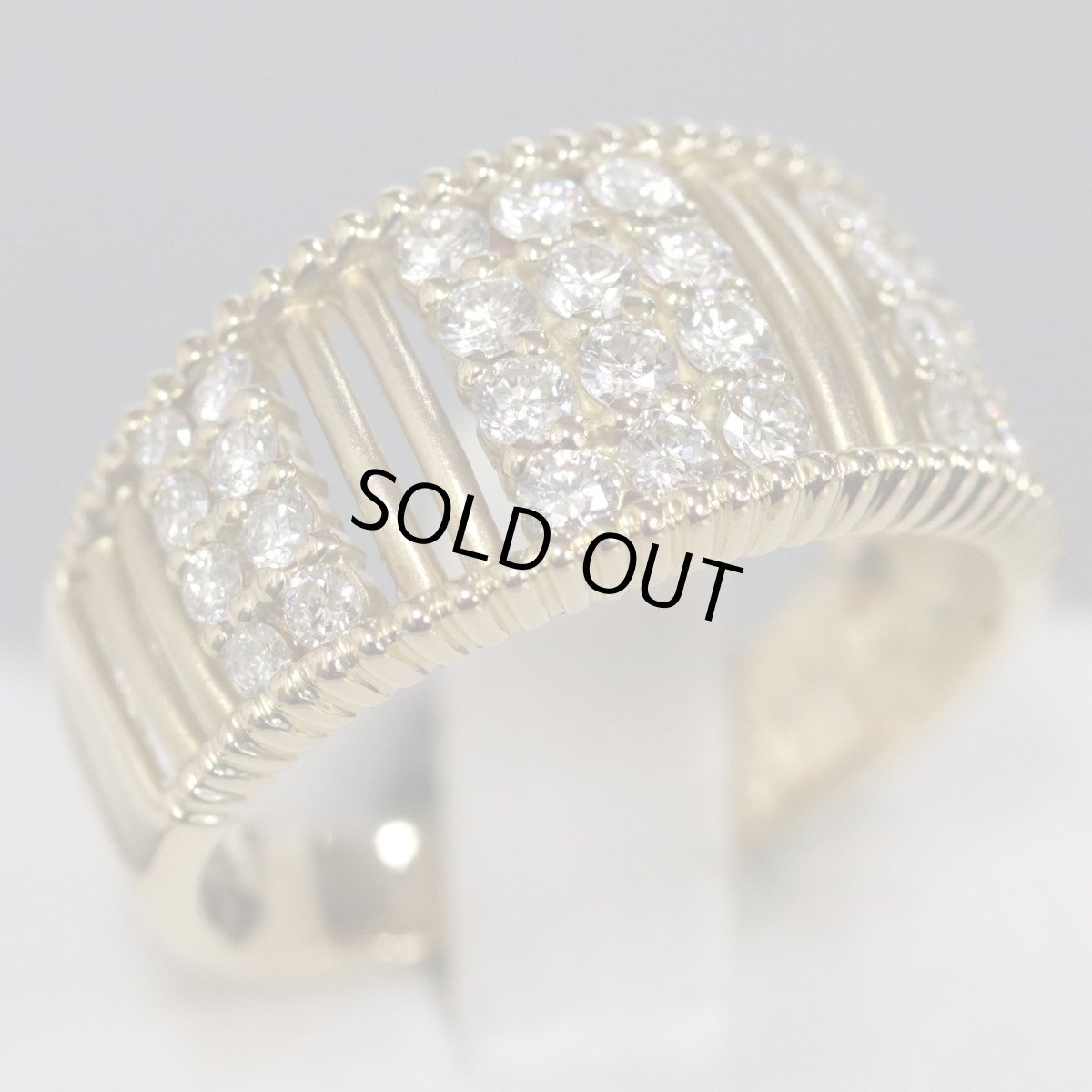 画像1: K18ダイヤモンドリング D0.63 5.5g #13 鑑別カード (1)