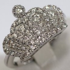 画像3: Pt900ダイヤモンドリング 王冠モチーフ D0.68 7.9g #15 鑑別カード (3)