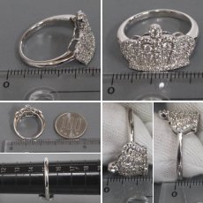 画像8: Pt900ダイヤモンドリング 王冠モチーフ D0.68 7.9g #15 鑑別カード (8)