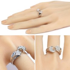 画像10: K18WGダイヤモンドリング 星 月モチーフ D0.31 6.2g #14.5 (10)