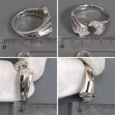 画像9: K18WGダイヤモンドリング 星 月モチーフ D0.31 6.2g #14.5 (9)