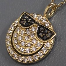 画像2: K18ダイヤモンドネックレス スマイルマーク サングラス D0.35 3.7g AJ付45cm (2)