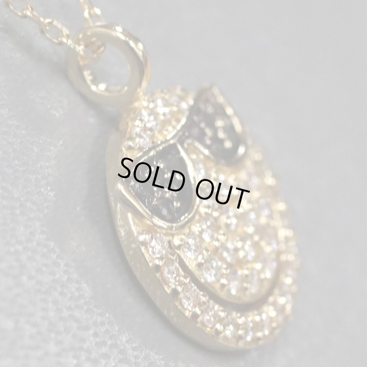 画像3: K18ダイヤモンドネックレス スマイルマーク サングラス D0.35 3.7g AJ付45cm (3)