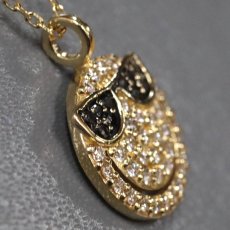 画像3: K18ダイヤモンドネックレス スマイルマーク サングラス D0.35 3.7g AJ付45cm (3)