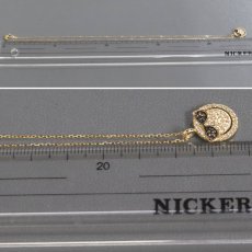 画像8: K18ダイヤモンドネックレス スマイルマーク サングラス D0.35 3.7g AJ付45cm (8)