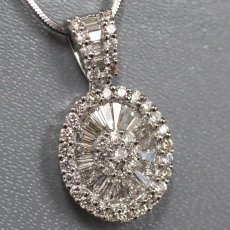 画像1: K18WGダイヤモンドペンダント D1.10 6.8g AJ付45cm (1)