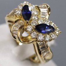 画像2: K18サファイアダイヤモンドリング S0.98 D1.32 9.4g #10 (2)