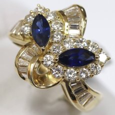 画像4: K18サファイアダイヤモンドリング S0.98 D1.32 9.4g #10 (4)